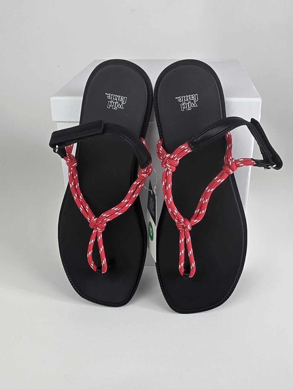 Wild fable Black Sandals with Red Rope Straps!